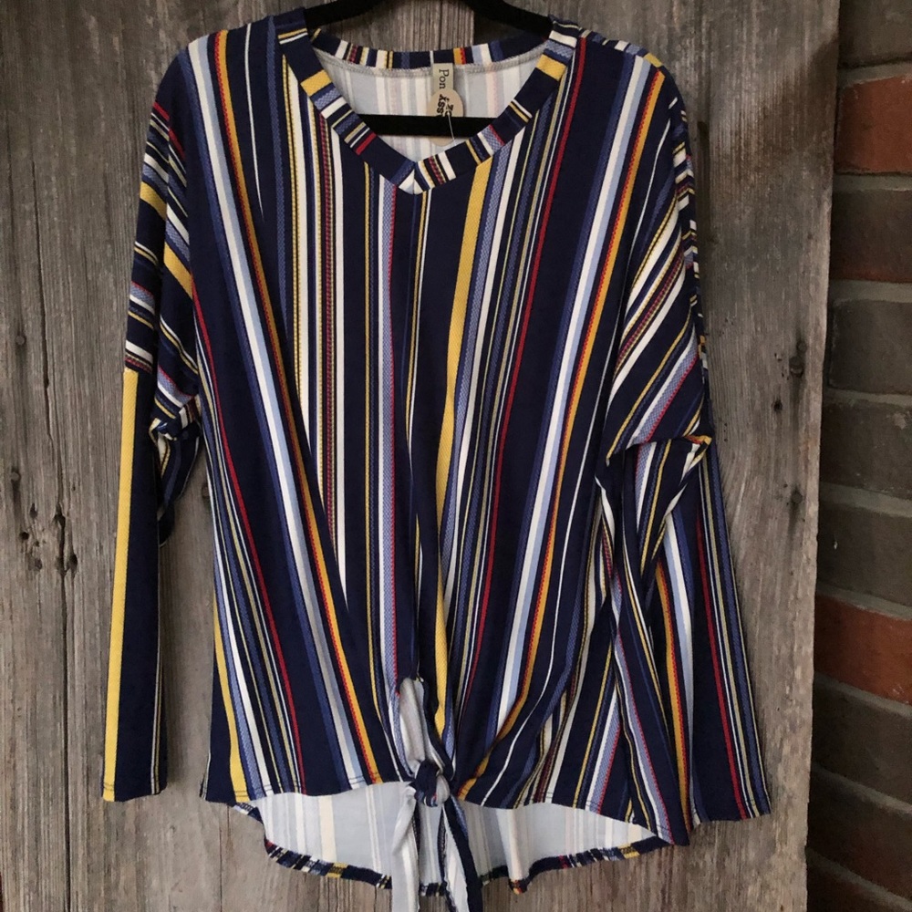 Kids navy knot tie top